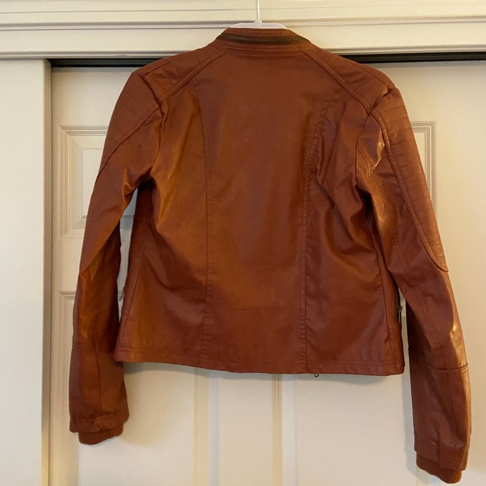 Faux leather jacket (Brown) - Picture 2 of 4